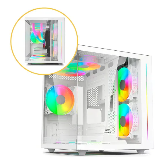 Gabinete Aquarius MT-G810WH C3Tech Gaming Branco Sem Fonte e Sem Cooler