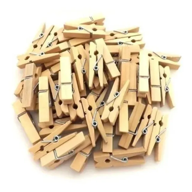 100 Mini Prendedores Pregador Lembrancinha Cor Madeira 2,5cm