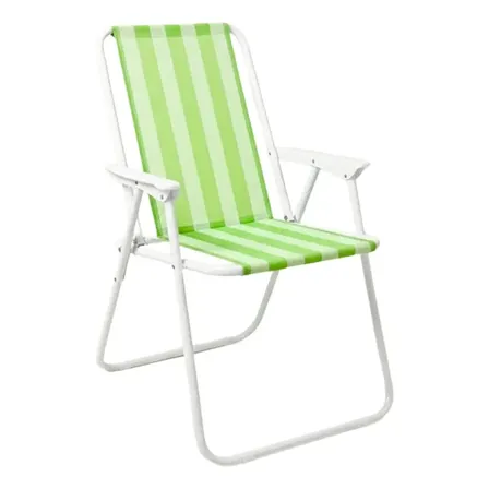 Cadeira De Praia Alta Dobrável 3 Molas Reforçadas 110kg Zelt Verde