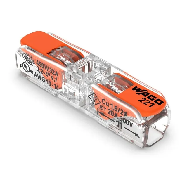 Kit 20 Peças Conectores Emenda De Fios Inline 221-2411 Wago