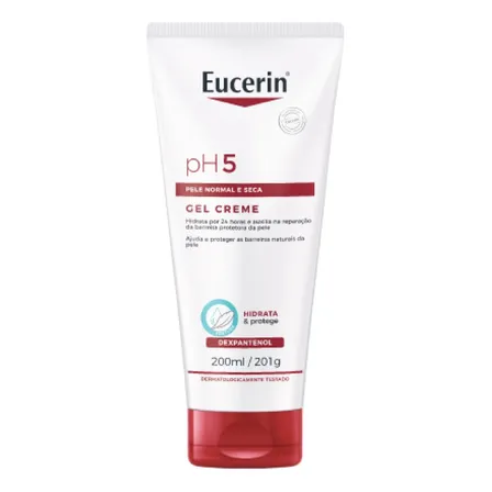 Eucerin Gel Creme Hidratante Corporal Ph5 200ml, Textura Ultraleve, Dexpantenol, Hidratação Diária, Pele Sensível E Seca Girassol