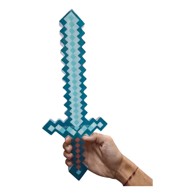 Espada Pico Diamante Minecraft Con Luz 36 Cm