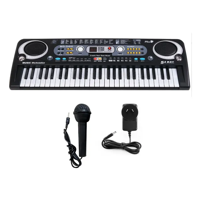 Teclado Organo Electronico Gadnic Pantalla Led 54 Teclas Color Negro