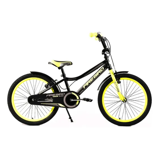 Bicicleta cross infantil Fire Bird Rocky R20 color negro/amarillo