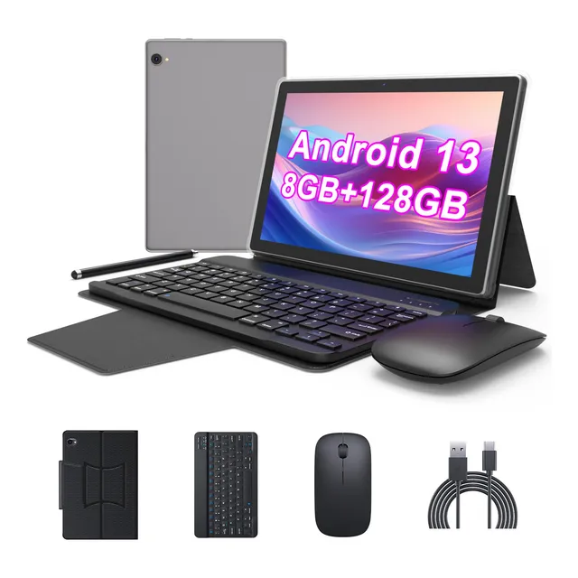 Tablet Android 13 De 10 Pulgadas 2 En 1 Con Funda Para Tec