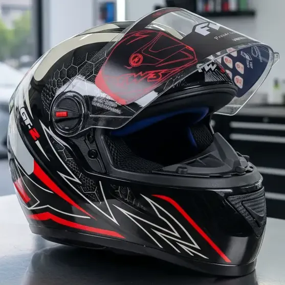 Capacete Fechado Fw3 Gt 5 Gt2 Viseira Cristal Com Narigueira — foto 2