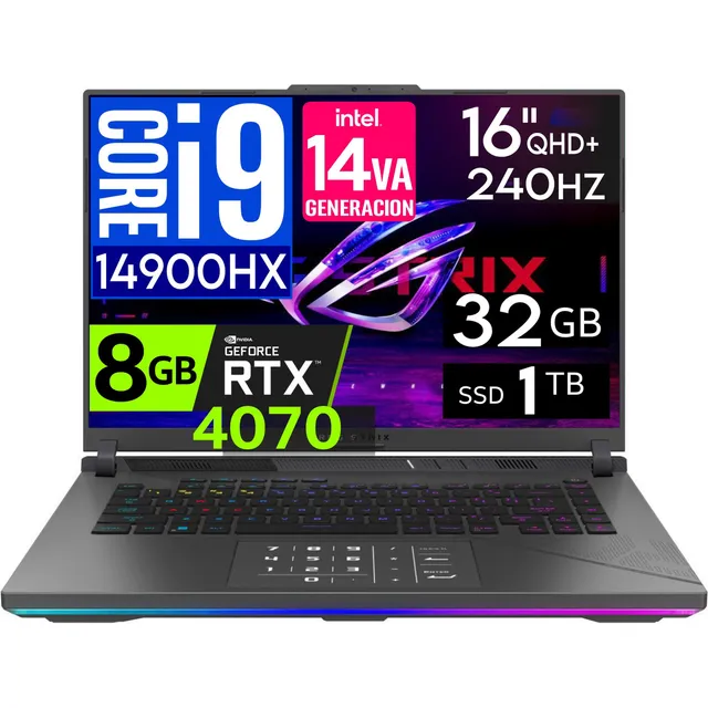Asus Rog Strix G16 Core I9 14900hx 32gb 1tb Rtx4070 16' 2.5k Color Eclipse Gray