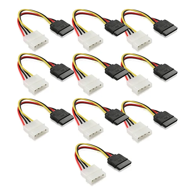 Pack 10 Cables Sata De Poder 15cm Dracma Para Hdd Disco Duro