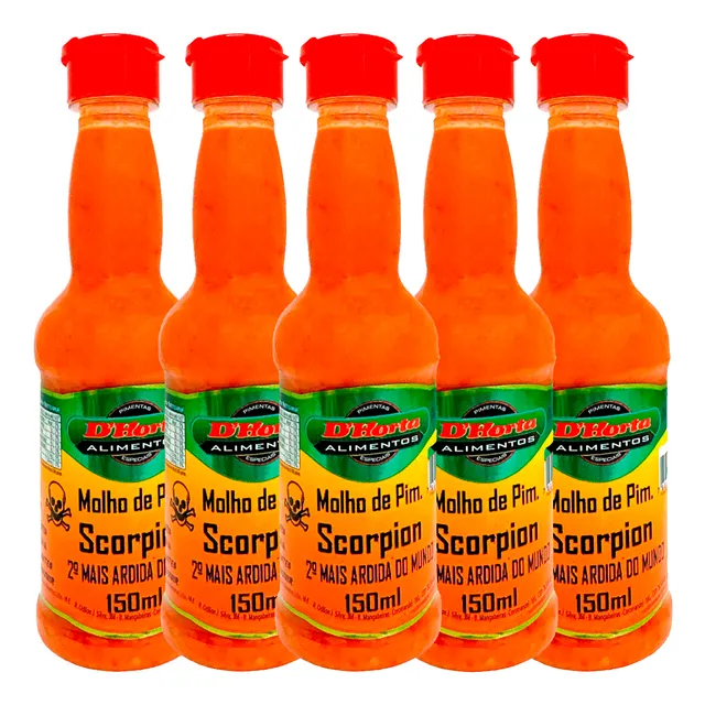 Kit 5 Pimentas Scorpion D'horta A 2ª Mais Picante Do Mundo