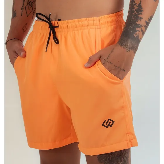 Short Praia Bermuda Fluorescente Neon Masculino Com Elastano