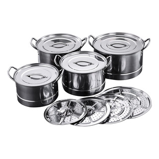 Set De 4pcs Ollas Vaporeras Con Tapa, Ollas Acero Inoxidable Set De 4pcs Ollas Vaporeras Con Tapa, Ollas Acero Inoxidable