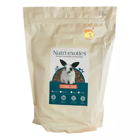 Concentrado Nutri Exotics Para Conejos 1kg - Joven