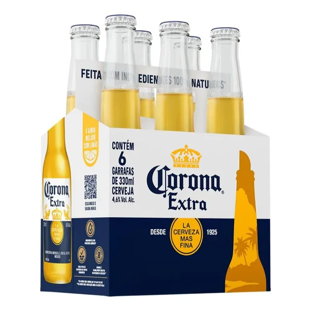 Cerveja Mexicana Corona Garrafa 330ml Com 6 Unidades