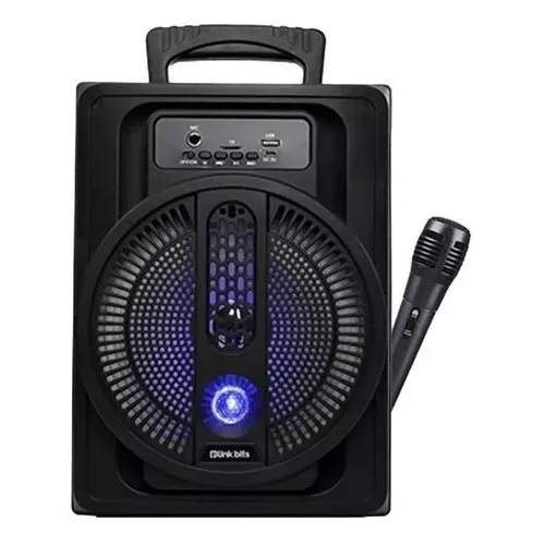 Bocina 8 Pulgadas Bluetooth Recargable Microfono Sa8056t Color Negro