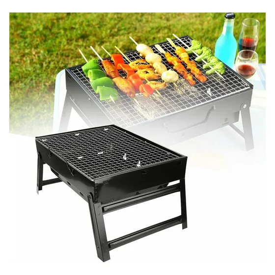 Parrilla Asador De Carbón Plegable Mini Portátil Aire Libre