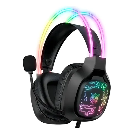 Fone De Ouvido Headset Gamer Onikuma X22 Preto Rgb Para Pc Ps5 Ps4 Xbox Switch