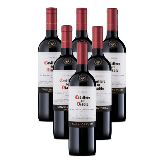 Vino Tinto Cabernet Sauvignon Casillero Del Diablo 750 Ml X 
