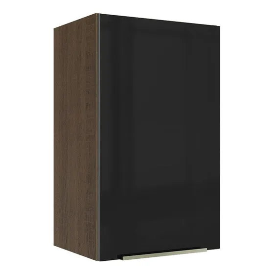 Alacena Gabinete Superior Cocina Madesa Lux 40cm 1 Puerta Marrón/Negro