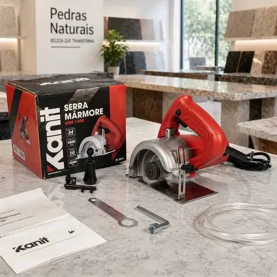 Serra Mármore Kanit Para Corte Concreto 1400w Com Acessórios