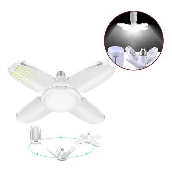 Bombillo Lampara Led Plegable 4 Aspas Alta Iluminación Foco