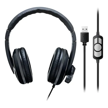 Headset Profissional Multilaser Pro USB - Com Microfone e Controle de Volume - PH317