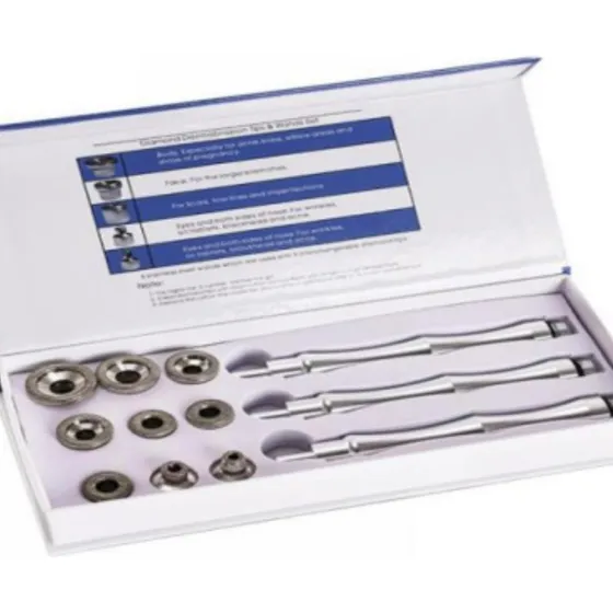 Microdermoabrasion Kit Completo X 9 Puntas + 3 Mangos.