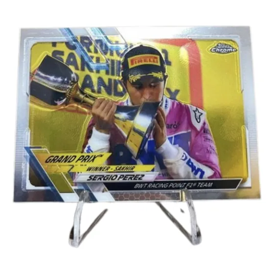 Sergio Checo Perez Tarjeta Topps Chrome Podium En Sakhir