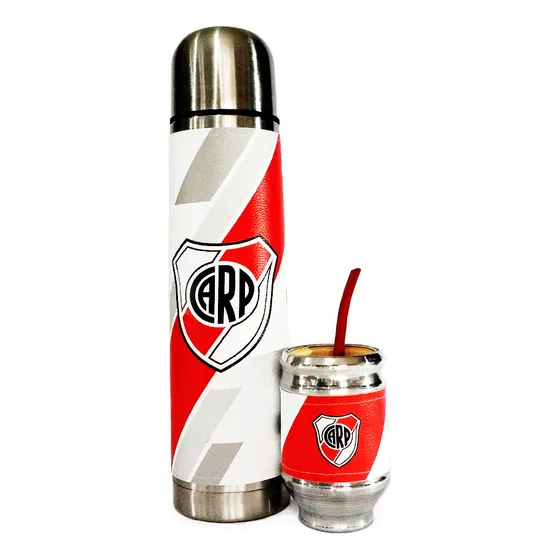 Termo Acero Inoxidable Y Mate Aluminio Madera Futbol Equipos