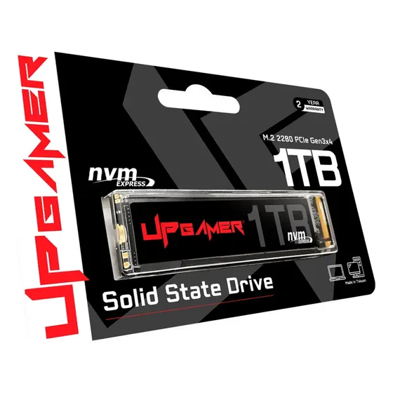SSD NVMe M.2 2280 Interno 1TB PCIe Gen3 Leitura 3000MB/s Armazenamento Para Desktop Notebook Alta Velocidade Disco Sólido Upgrade Sistema Boot Rápido Compatível Windows Linux UP Gamer