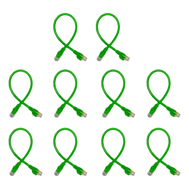 Patchcord Utp Cat6 P6003e 30cm Verde 100%cobre 10 Piezas