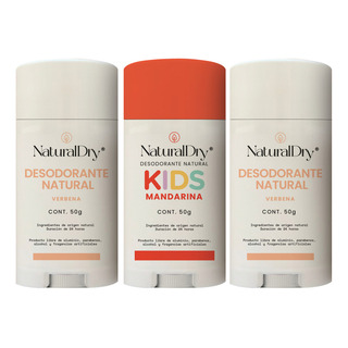 3 Desodorantes Naturales En Barra 2 Unisex + 1 Kids Fragancia Verbena Y Mandarina 3 Desodorantes Naturales En Barra 2 Unisex + 1 Kids Fragancia Verbena Y Mandarina