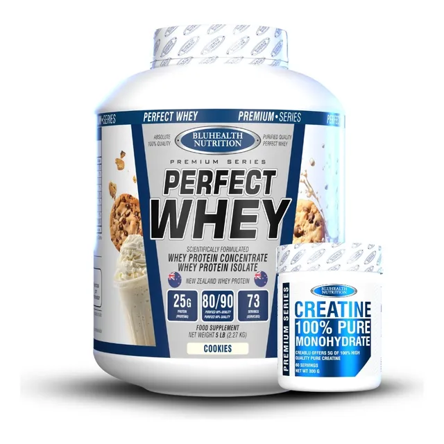 Perfect Whey 5lb Cookies+creatina 100% Monohidratada 300gr Natural