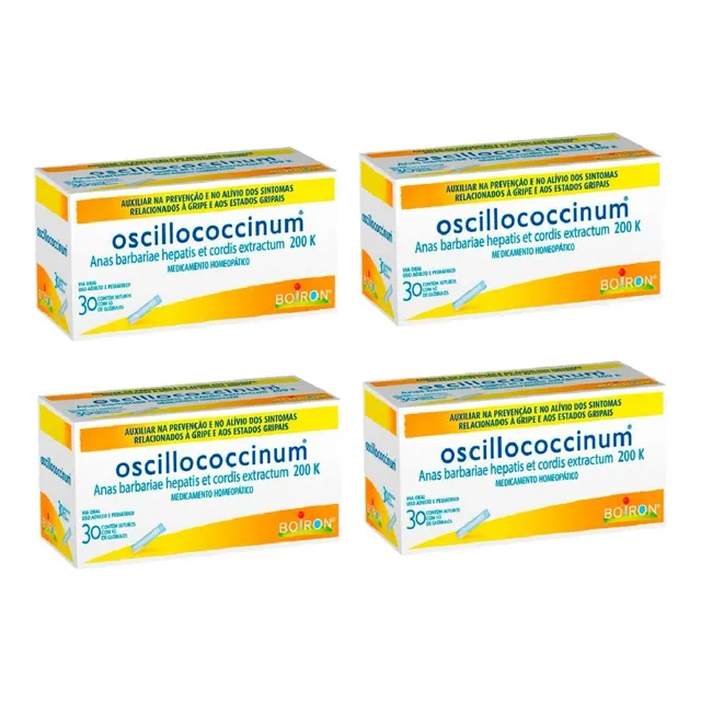 4 Caixas Oscillococcinum 200k Boiron De 30 Flaconetes Cada