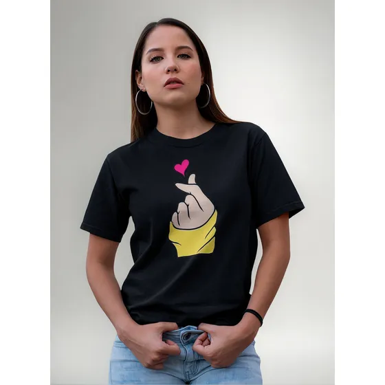 Camiseta Algodão Premium Coração Coreano Dorama Tam 02 Ao G5