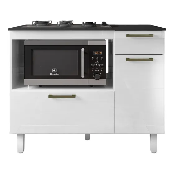 Mesada Para Cooktop De 5 Hornallas - 111x091x052 - Master Color Blanco