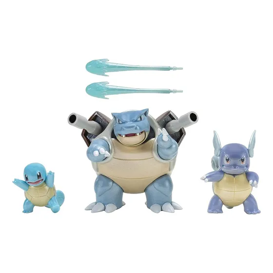 Figura De Colección Pokemon Select Evolution Squirtle 3 Pack