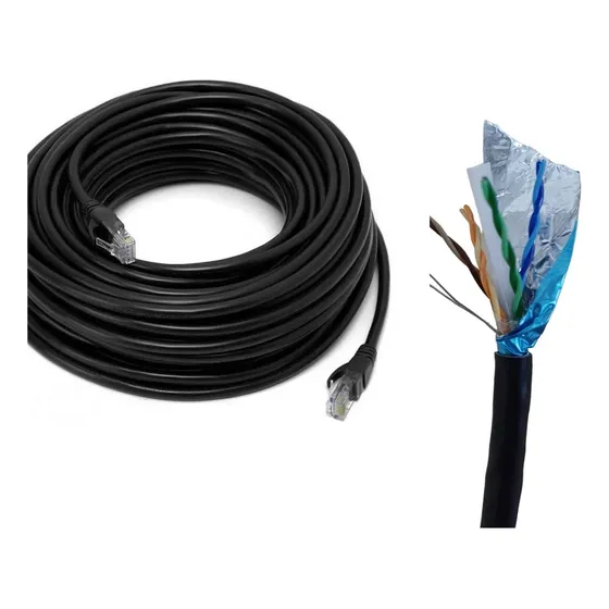 Cabo De Rede Patch Cord Cat6 40 Metros 40m Cat 6 Blindado