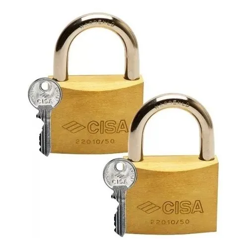 Candados De Arco 50mm Laton Igualados 2 Unds 2 Llaves Cisa