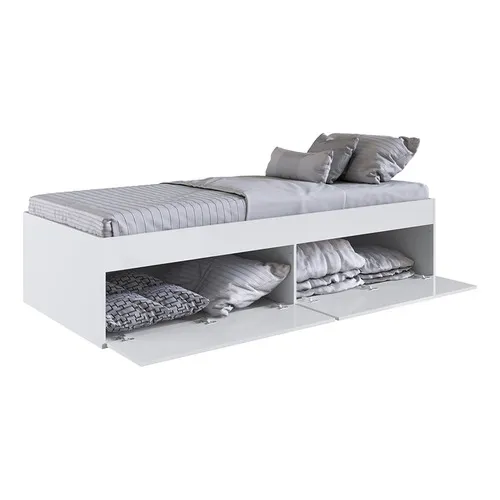 Mueble Cama Individual Blanca 4 Puertas Linea Tókio Cm1050br
