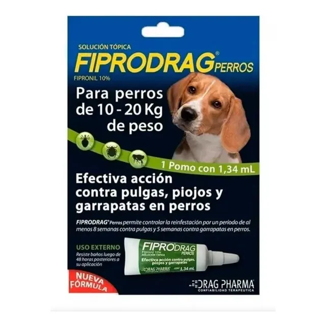 Fiprodrag Pipeta Perros 10 A 20 Kg