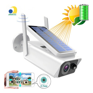 Câmera Segurança Icsee Wifi Com Placa Solar Prova D'água Câmera Segurança Icsee Wifi Com Placa Solar Prova D'água