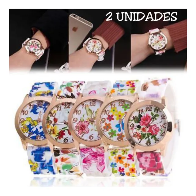 Relojes De Silicona Dama Diseño Flores