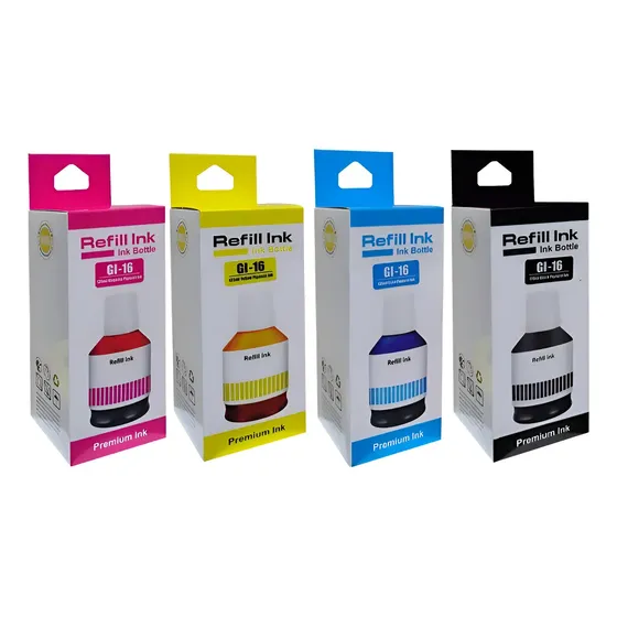 Pack 4 Tinta Alternativa Gi-16 / Gi16 Maxify Gx6010 Gx7010 Magenta/amarillo/cian/negro