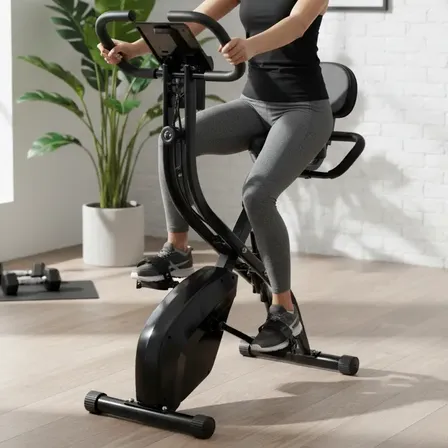 Bicicleta Ergométrica Vertical Dobrável Exercicio Para Perna Preto