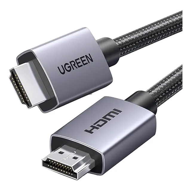 Cable HDMI UGREEN 2.0 de Nylon Trenzado 2 metros 4K@60Hz ARC Dolby ATMOS True HD DTS HD HDR 3D Inversivo 3 modos de Visualización 3 Capas de Protección + 4 de Blindaje Niquelado