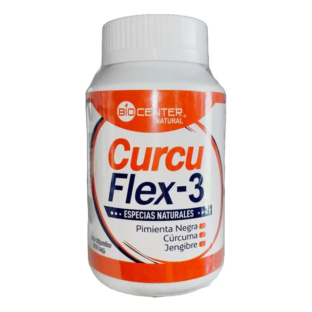 Curcuflex-3 Pimienta Negra Curcuma Y Kion 500 Mgrs X 100 Cap