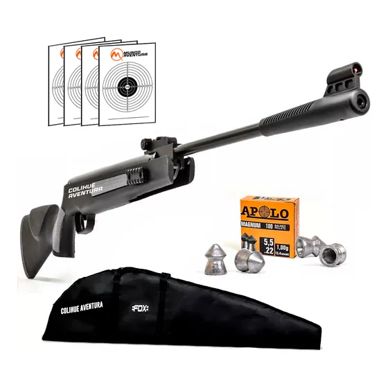 Rifle Fox Nitro Pistón Potente Para Caza + Balines + Funda