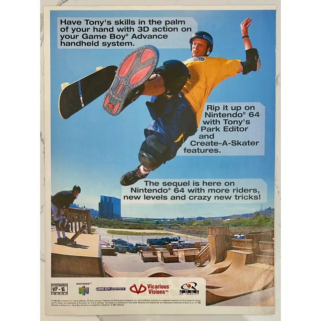 Anuncio Vintage Original Tony Hawk's Pro Skater 2 - N64 Gba
