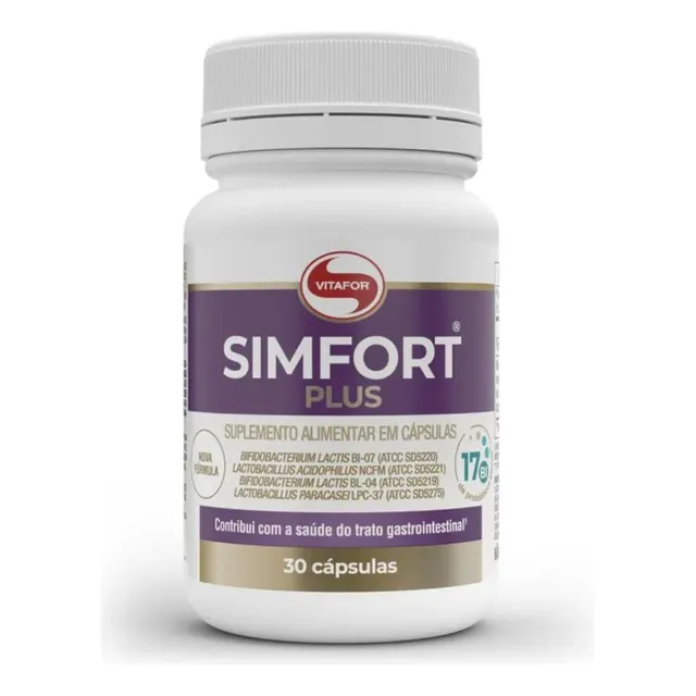Simfort Plus 30 Cápsulas Probióticos Pote Vitafor