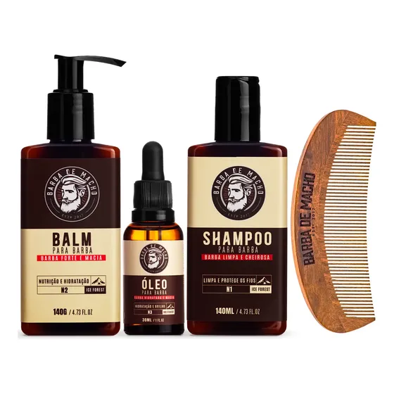 Kit De Barba + Pente De Bolso Feito Em Madeira
